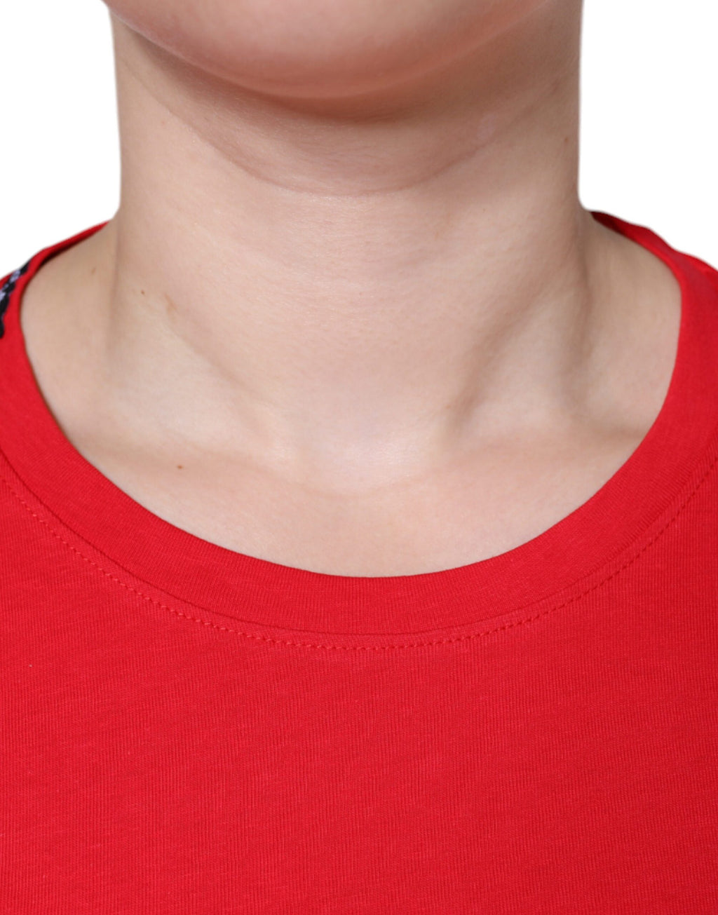 T-shirt Dolce & Gabbana en coton rouge à col rond et manches courtes, vue de face.