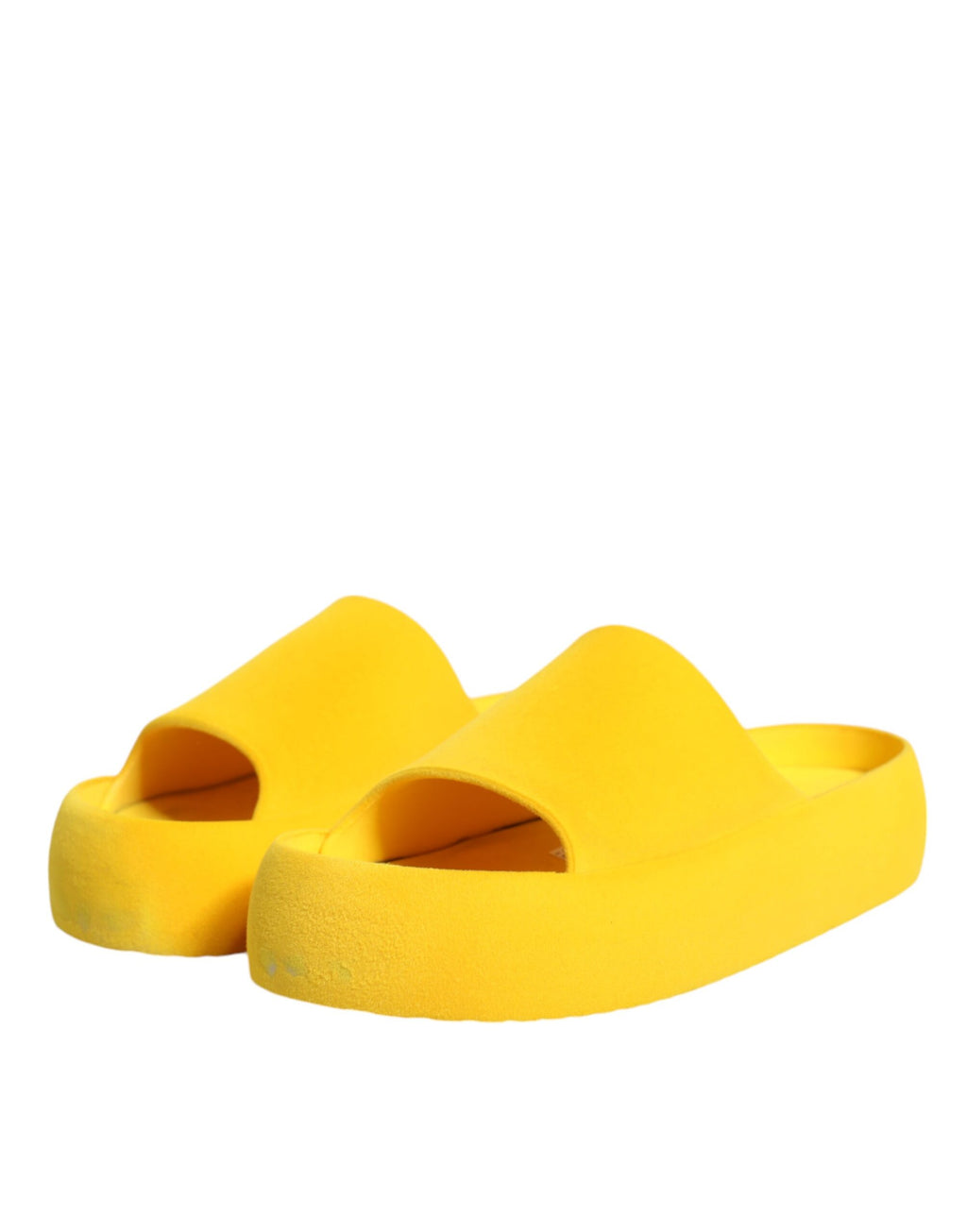 Sandales en caoutchouc jaunes Dolce & Gabbana, chaussures de plage élégantes avec semelle confortable.