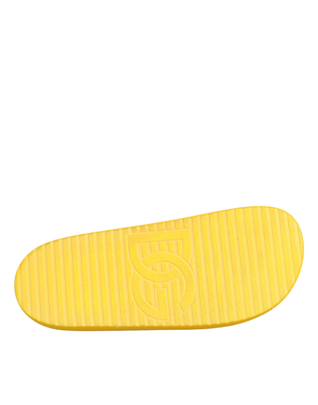 Sandales en caoutchouc jaunes Dolce & Gabbana pour la plage, chaussures légères et confortables avec bride large.