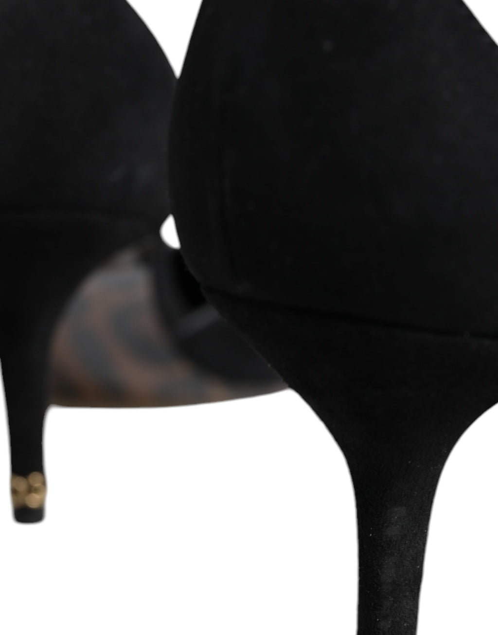 Chaussures à talons Dolce & Gabbana en daim noir avec bride à la cheville et semelle en cuir, style élégant et sophistiqué
