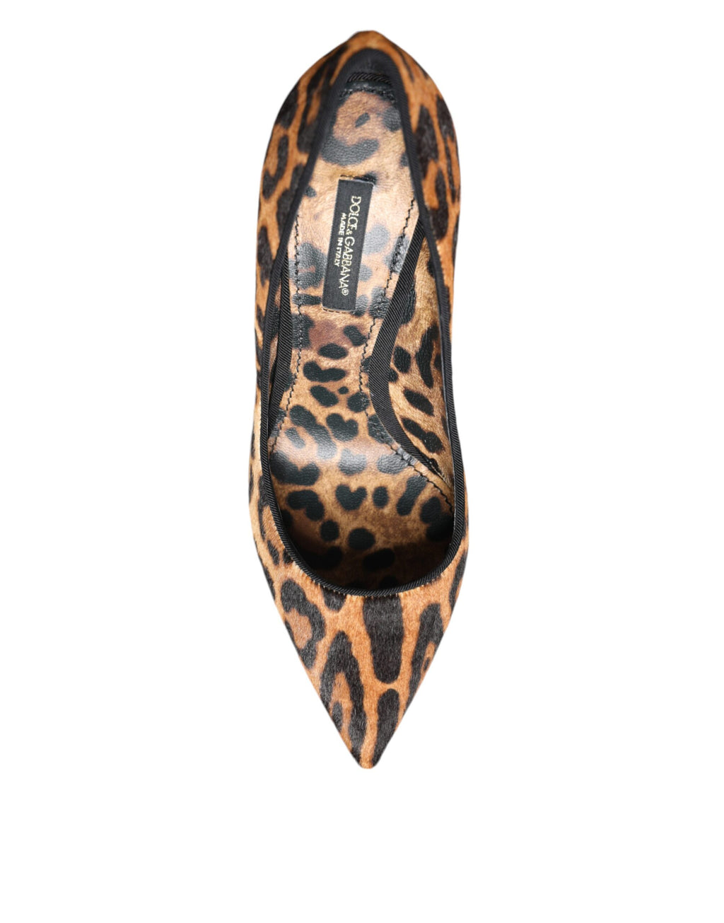 Chaussures à talons Dolce & Gabbana en peau de veau léopard marron, élégantes pumps à talon pour femme.