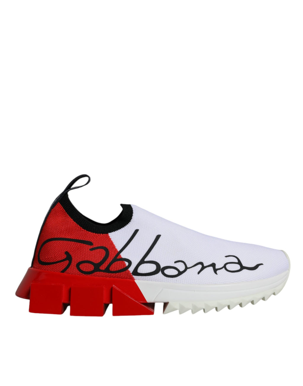 Chaussures de sport Dolce & Gabbana Sorrento blanches et rouges pour hommes, baskets basses élégantes et confortables.