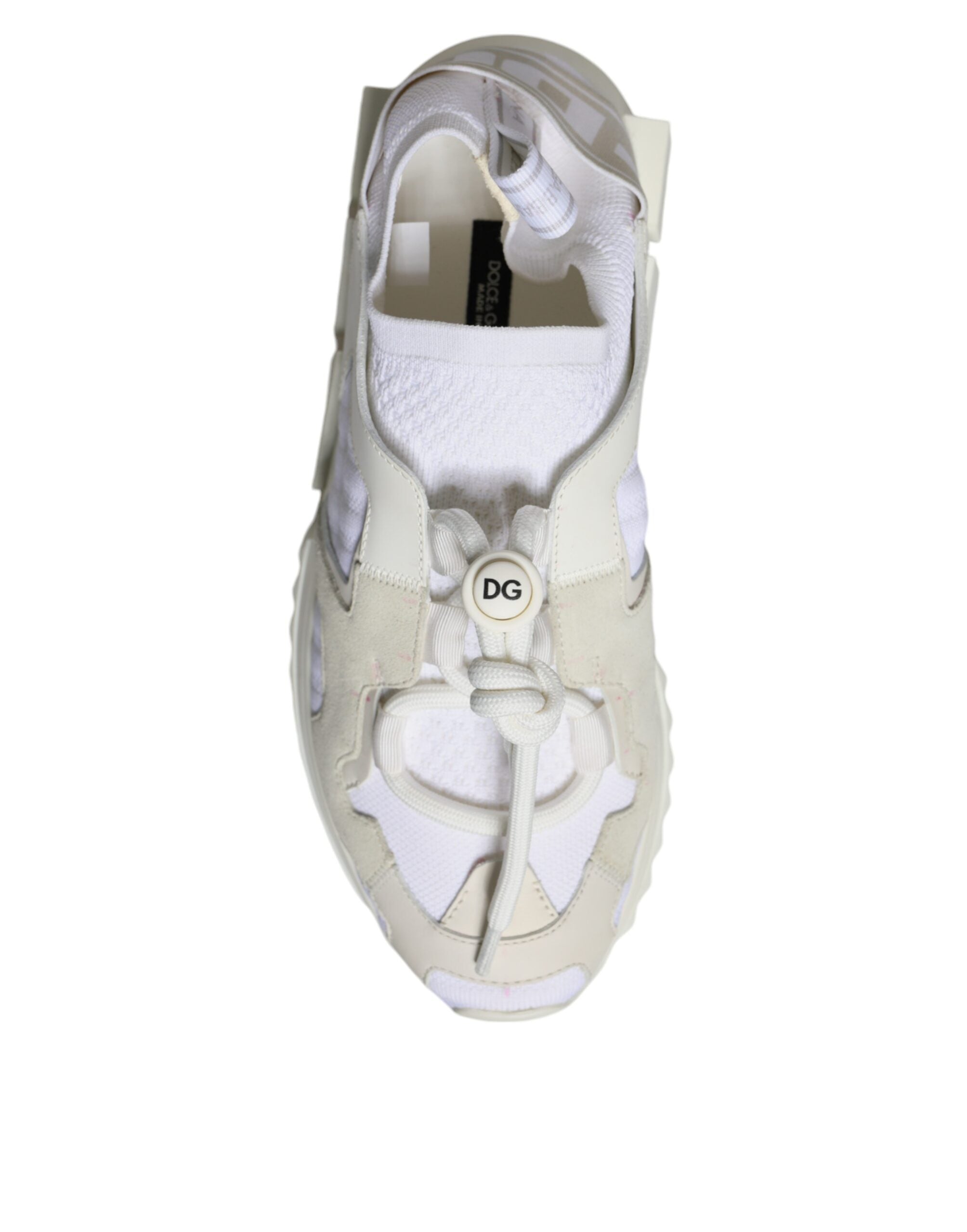 Chaussures de randonnée Dolce & Gabbana Sorrento en mesh blanc, baskets sneakers de trekking élégantes et confortables.
