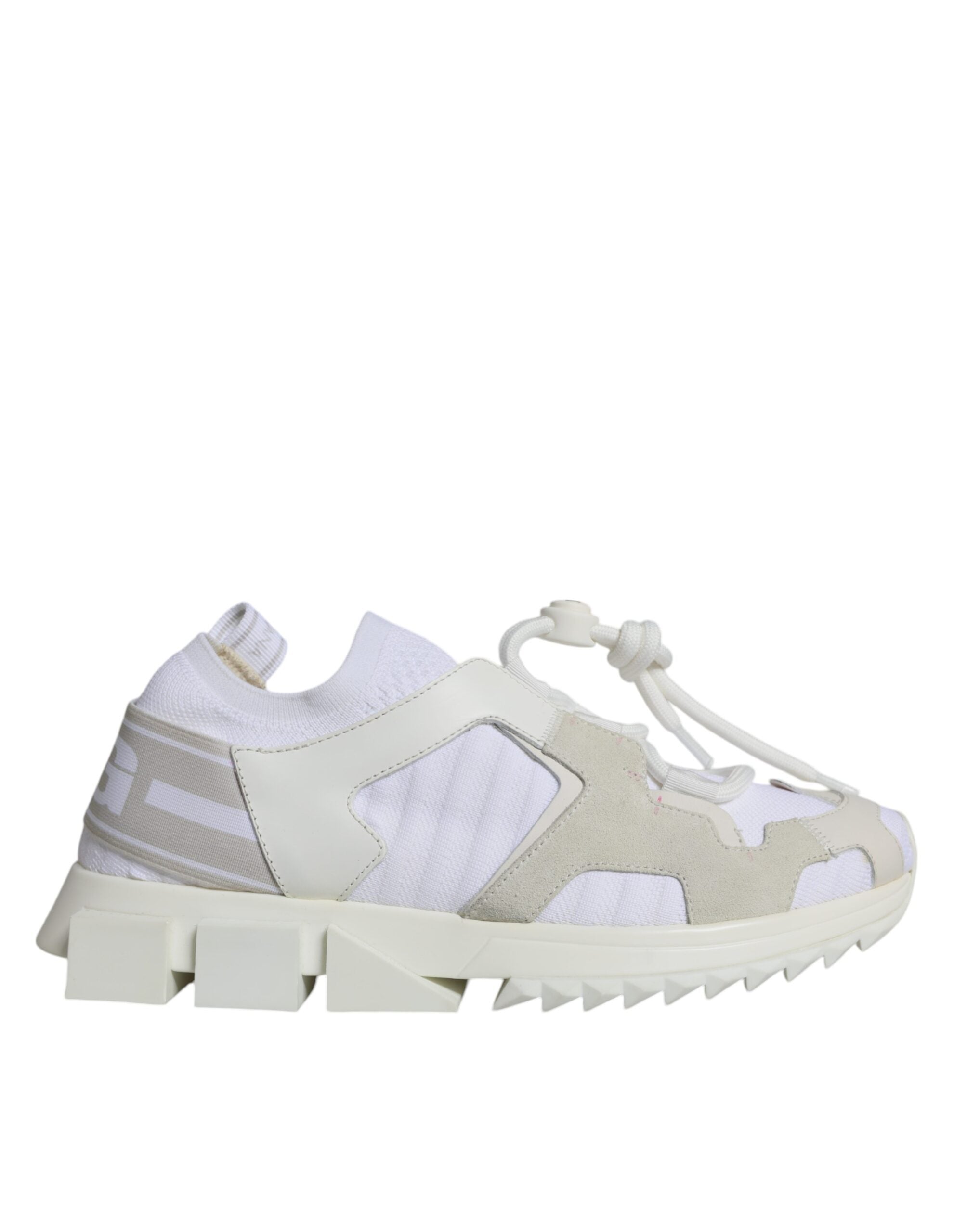 Chaussures de randonnée Dolce & Gabbana Sorrento en mesh blanc, baskets de trekking élégantes avec semelle robuste.