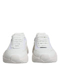 Chaussures basses Dolce & Gabbana Daymaster blanches pour femmes, baskets en cuir avec logo et semelle blanche.