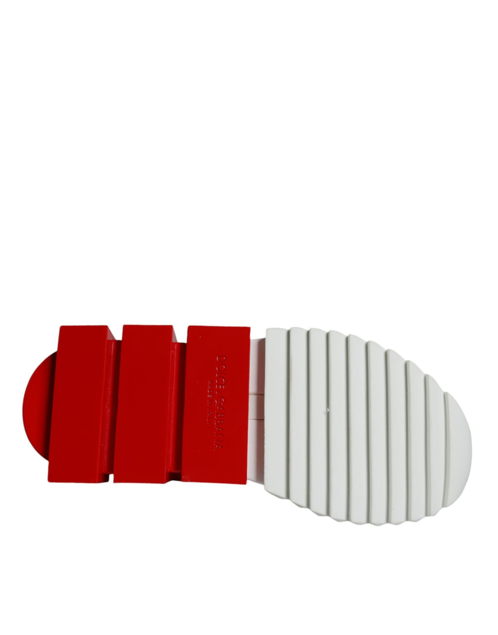Chaussures basses Dolce & Gabbana Sorrento pour hommes, baskets blanches et rouges, style décontracté et élégant.