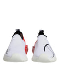 Chaussures sneakers basses Dolce & Gabbana Sorrento pour hommes en blanc et rouge, vue de face.