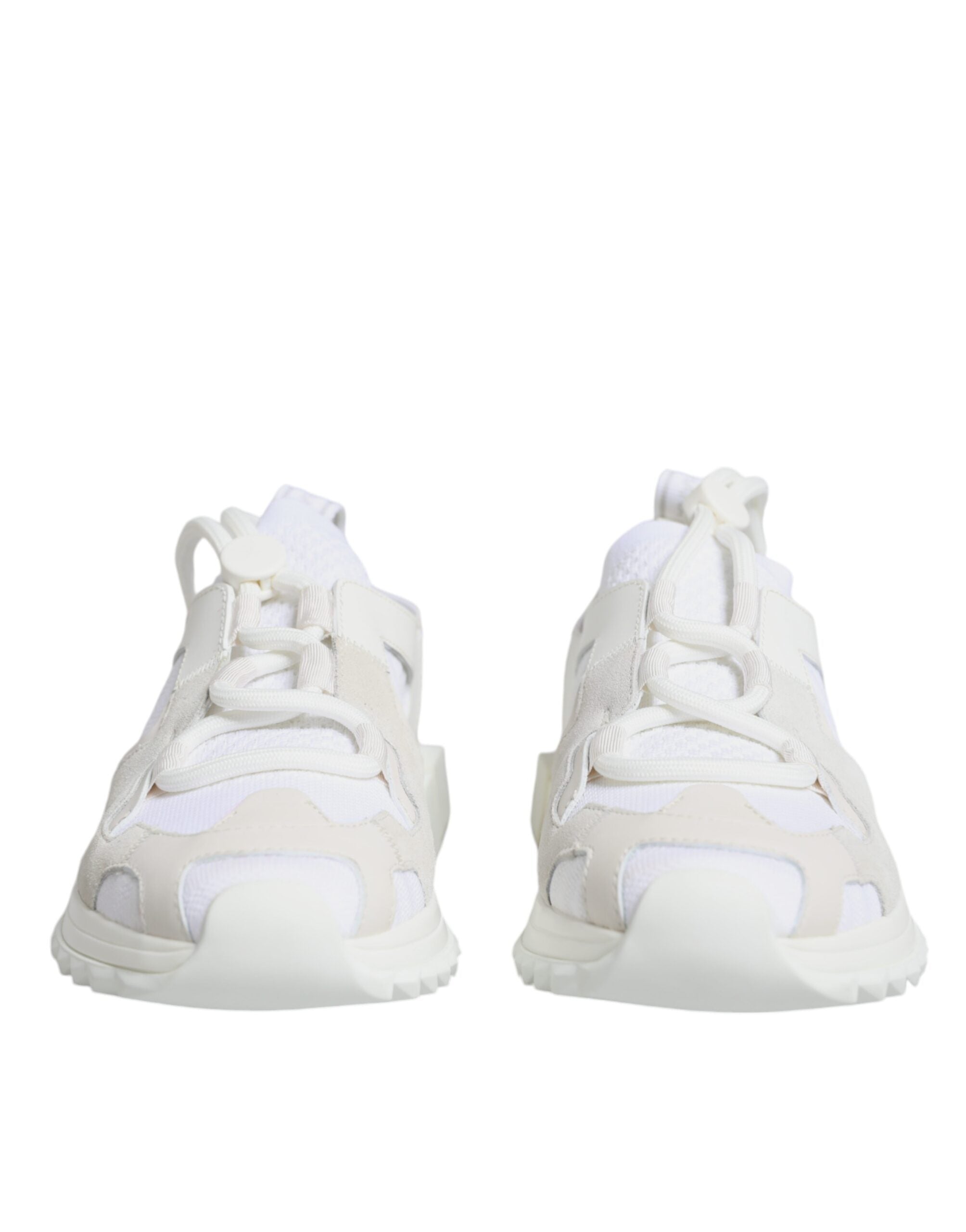 Chaussures de trekking Dolce & Gabbana Sorrento en maille blanche, baskets sportives élégantes pour hommes.