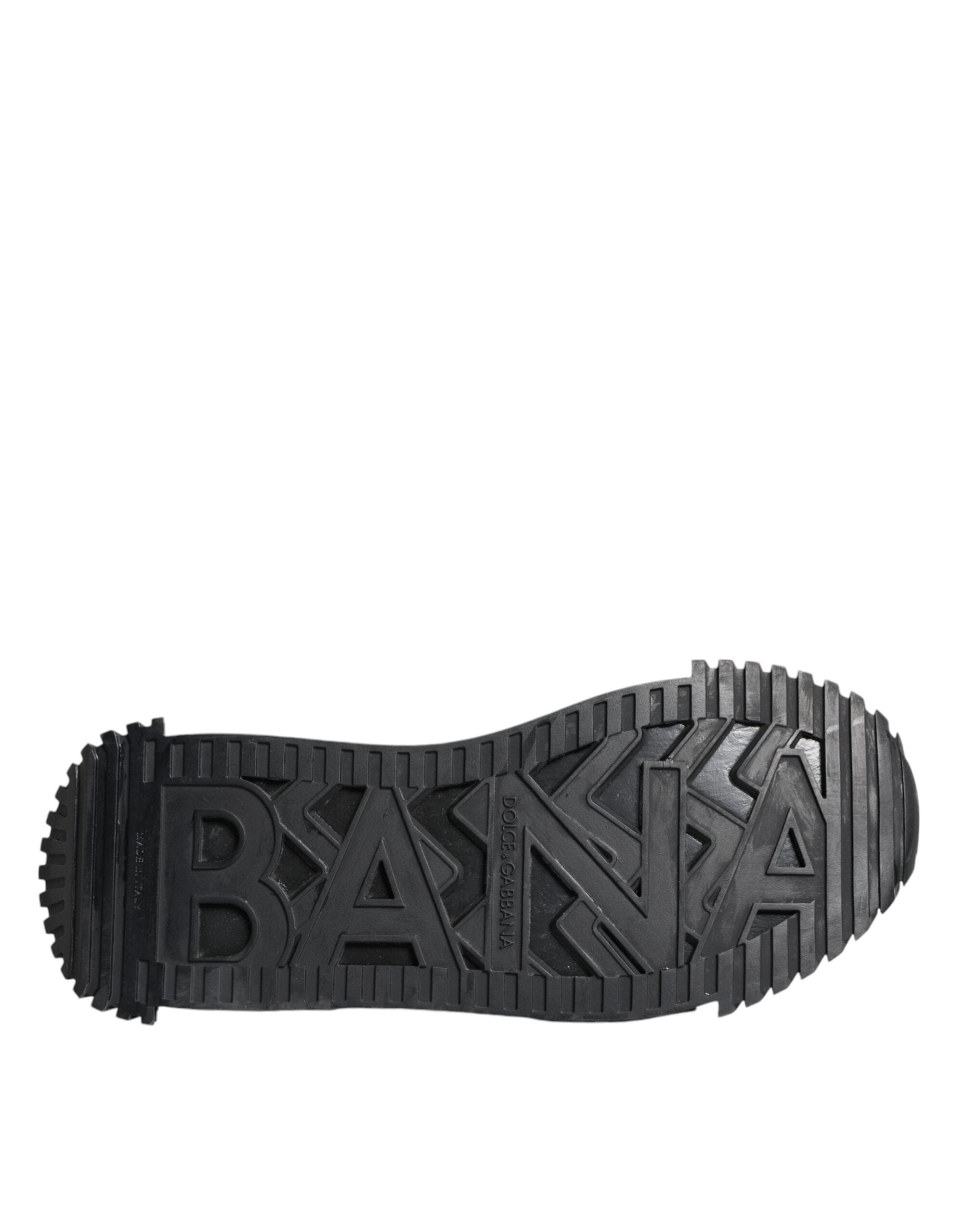 Chaussures sneakers basses noires Dolce & Gabbana logo en dentelle et laçage, style décontracté et élégant.