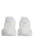 Chaussures sneakers blanches Dolce & Gabbana Daymaster en tricot, vue de face avec détails du design.