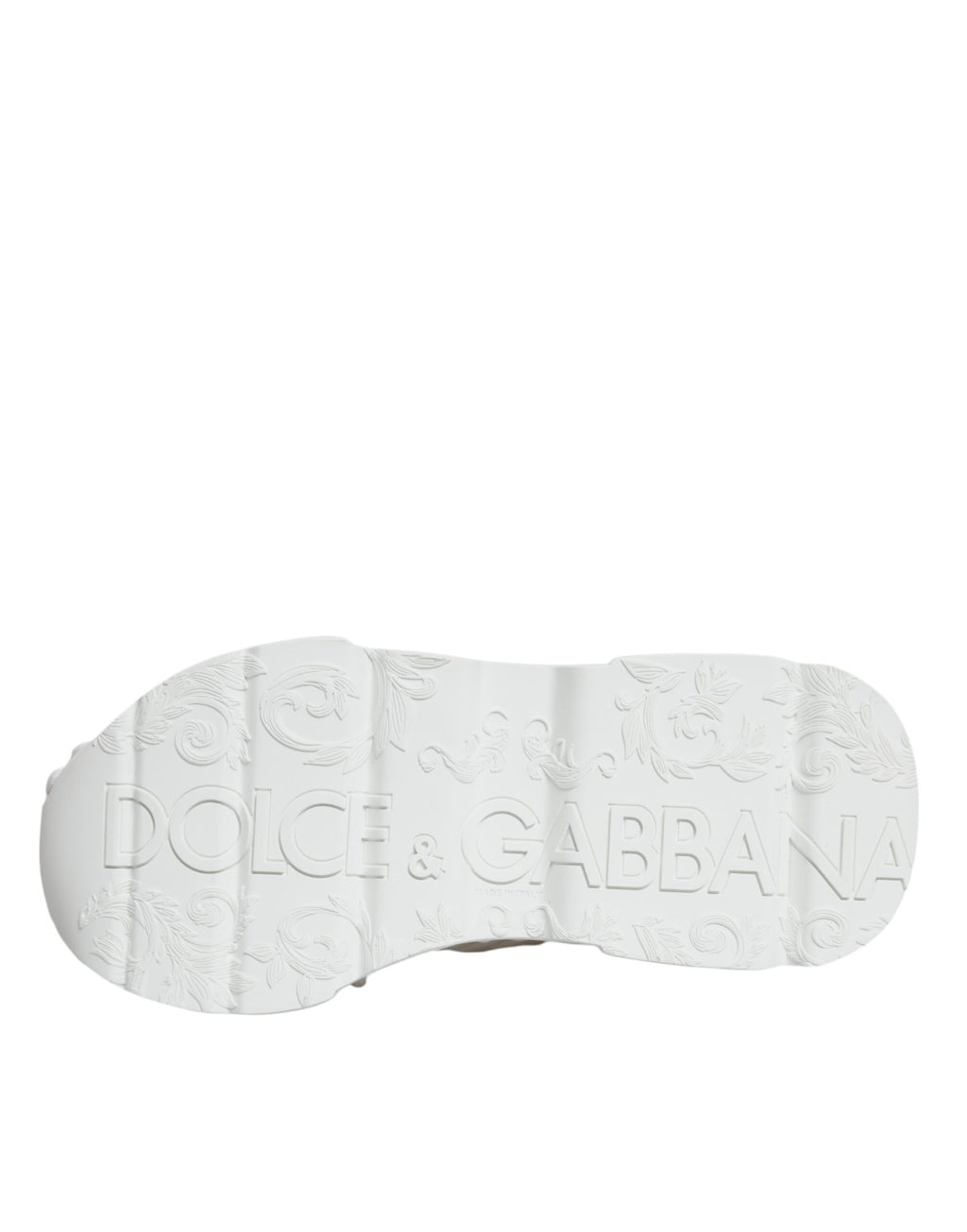 Chaussures sneakers blanches Dolce & Gabbana Daymaster en tricot avec design moderne et détails élégants.