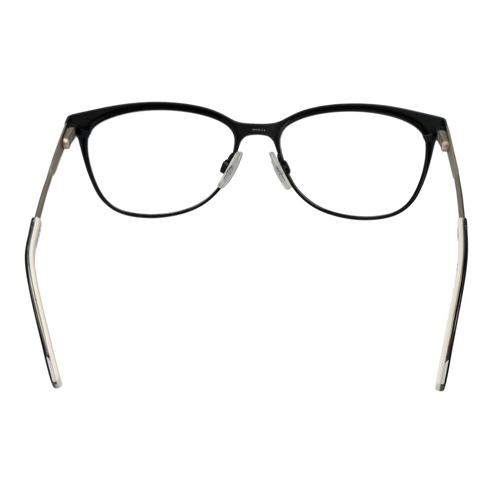 Lunettes de vue en acier inoxydable noir Hugo Boss avec monture élégante et moderne, vues de face.