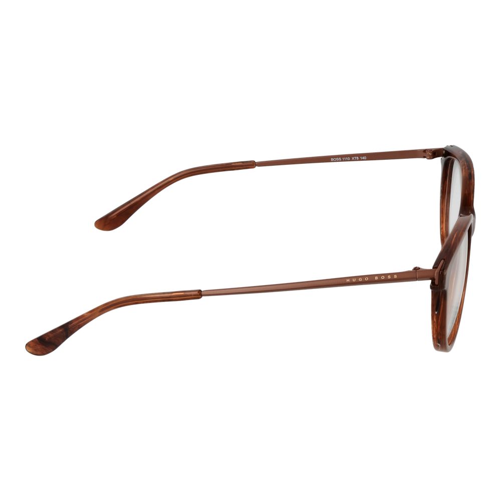 Lunettes en acétate marron de la marque Hugo Boss avec monture élégante et moderne.