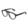 Lunettes Philipp Plein en acétate de cellulose noires avec monture élégante et moderne, vues de face.