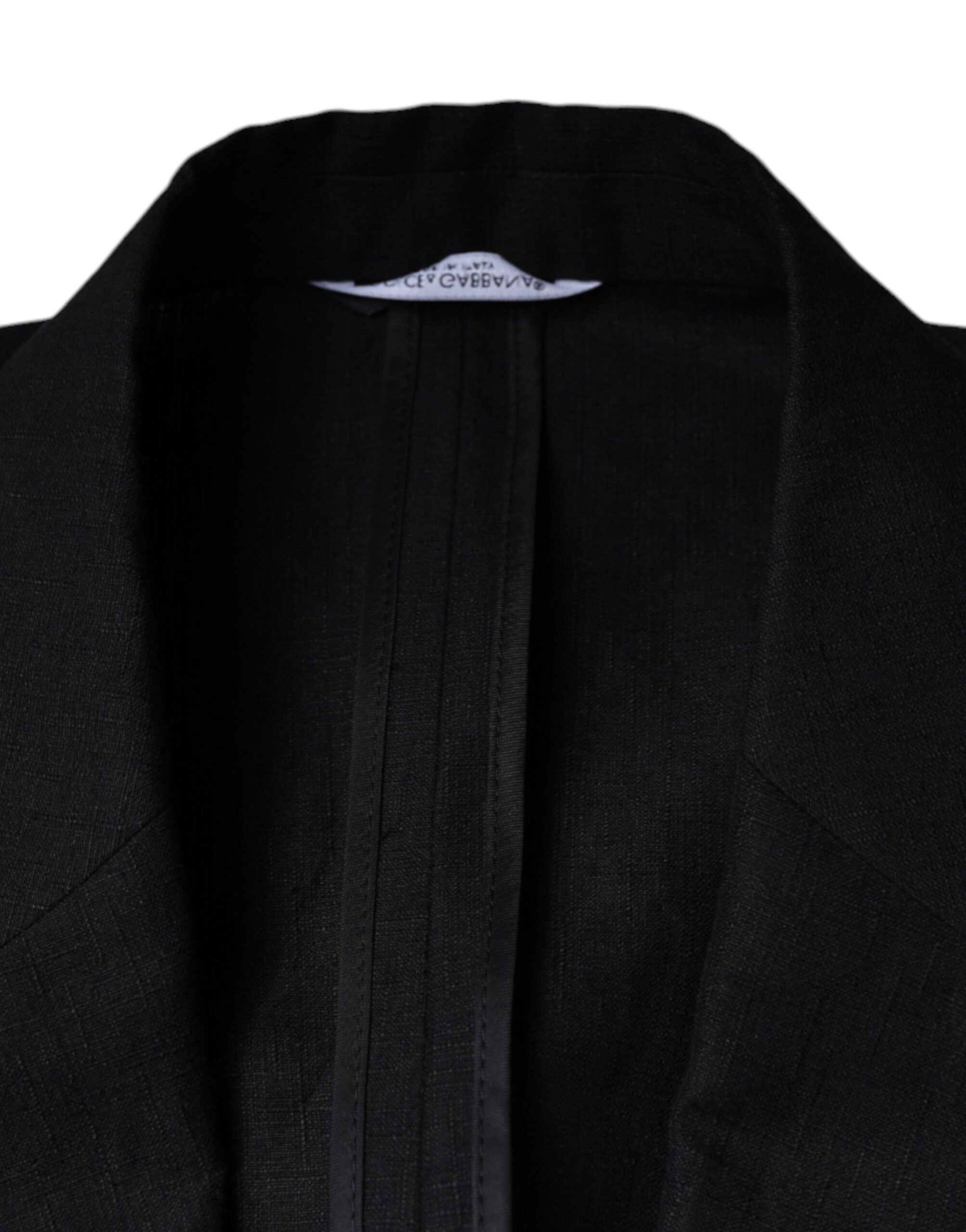 Veste blazer noir en lin à double boutonnage de Dolce & Gabbana, style élégant et sophistiqué pour femme