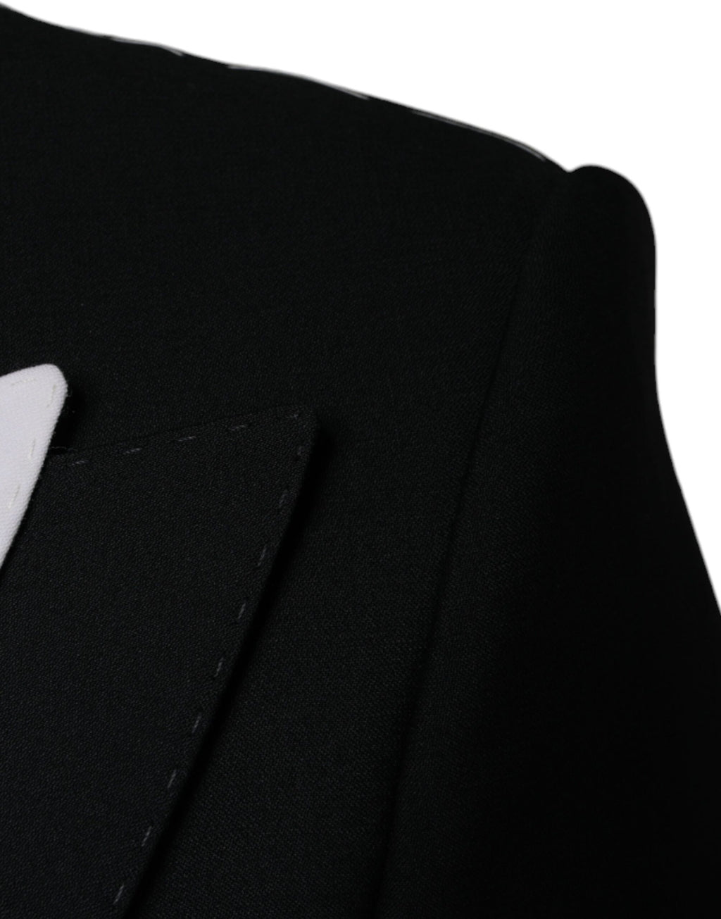 Blazer noir et blanc Dolce & Gabbana à un seul boutonnage, veste élégante pour femme, vue de face sur mannequin.