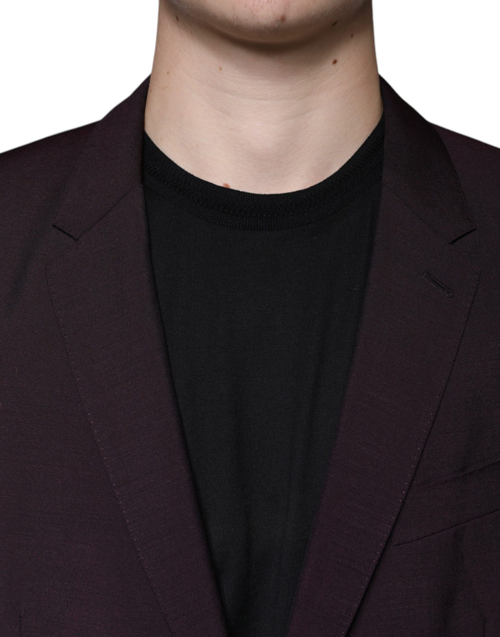 Veste blazer en laine bordeaux à un bouton de Dolce & Gabbana, coupe classique et élégante pour femme.