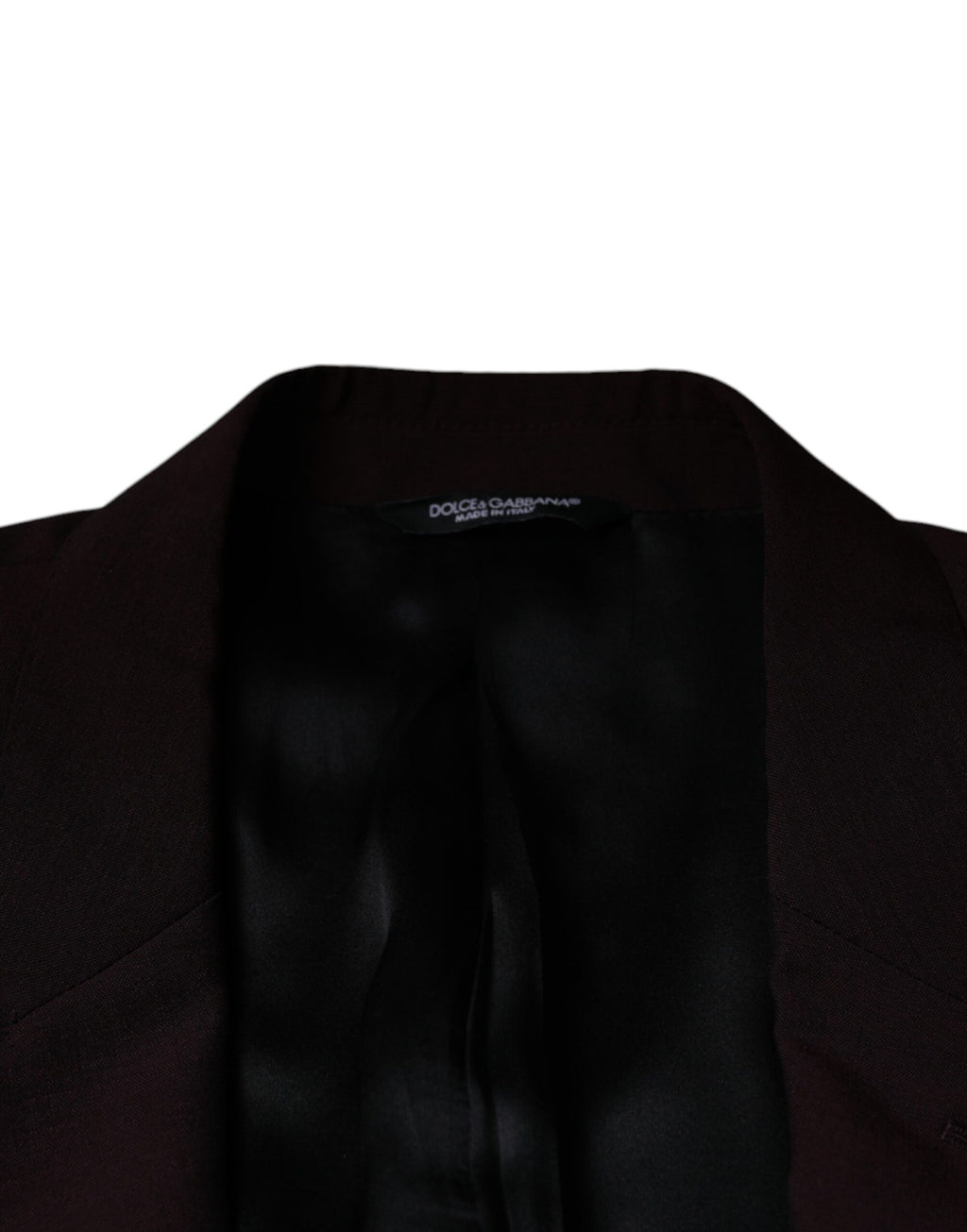 Blazer homme en laine bordeaux à un bouton de Dolce & Gabbana, veste de costume élégante et classique.