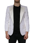 Veste blazer en laine blanche Dolce & Gabbana à un seul bouton, coupe classique et élégante, portée décontractée ou habillée.