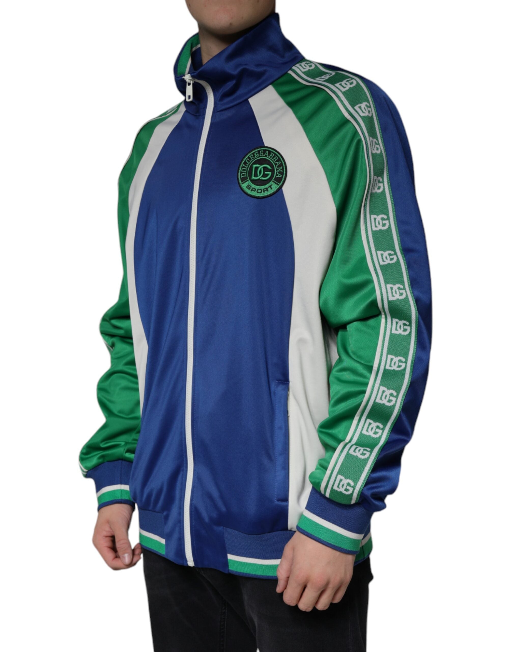 Veste bomber en polyester multicolore de Dolce & Gabbana avec fermeture éclair complète, style moderne et tendance.