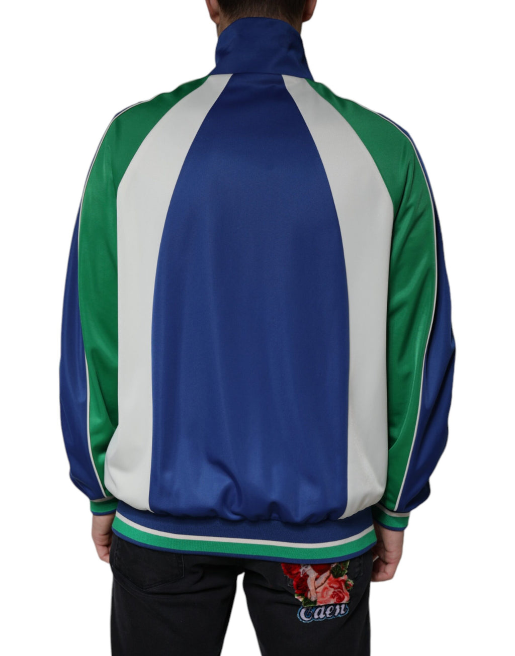 Veste bomber en polyester multicolore de Dolce & Gabbana avec fermeture éclair complète, style moderne et design coloré.
