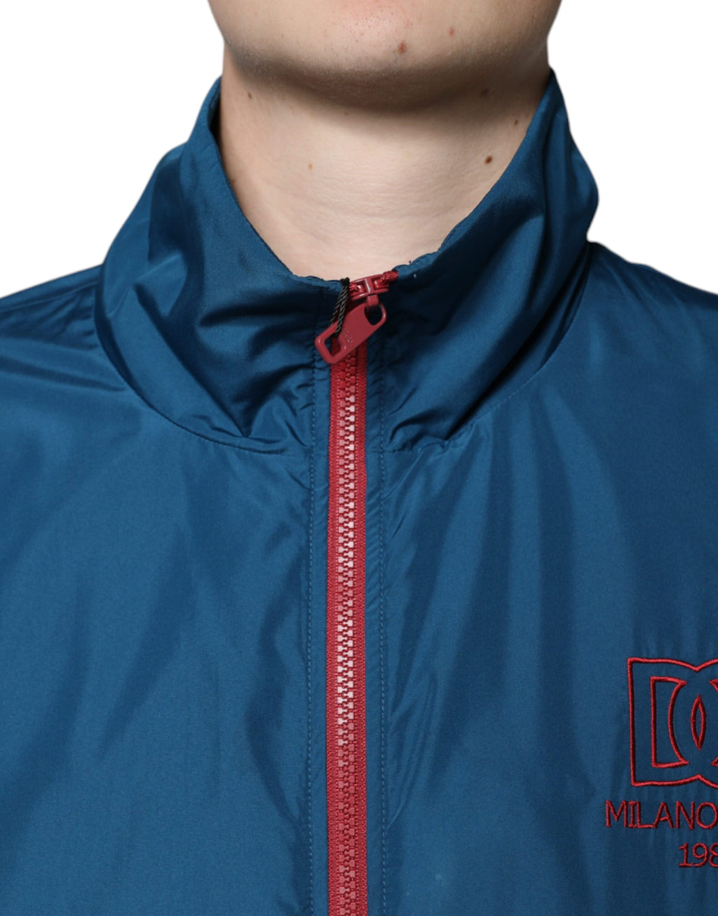 Veste en polyester multicolore Dolce & Gabbana à fermeture éclair complète, mode élégante et colorée.