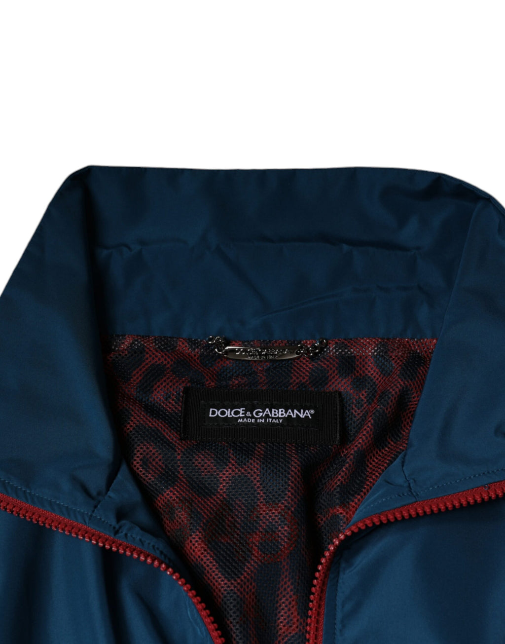 Veste zippée en polyester multicolore de Dolce & Gabbana, style moderne et coloré, visible en détail sur l'image.