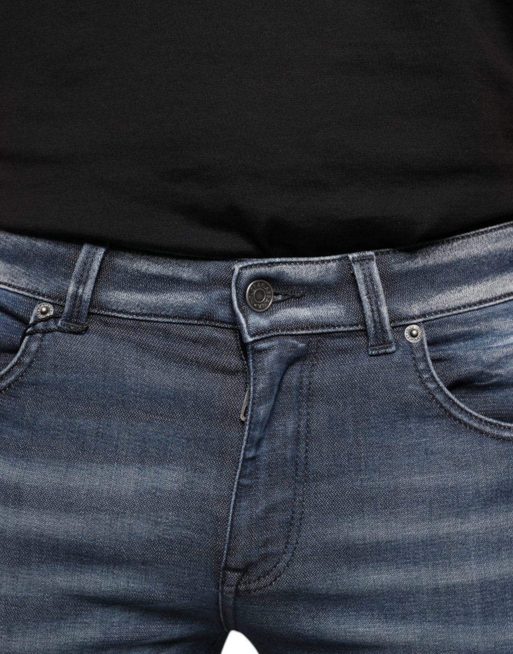 Jeans slim en coton délavé bleu foncé de Dolce & Gabbana, coupe ajustée et détails classiques en denim.