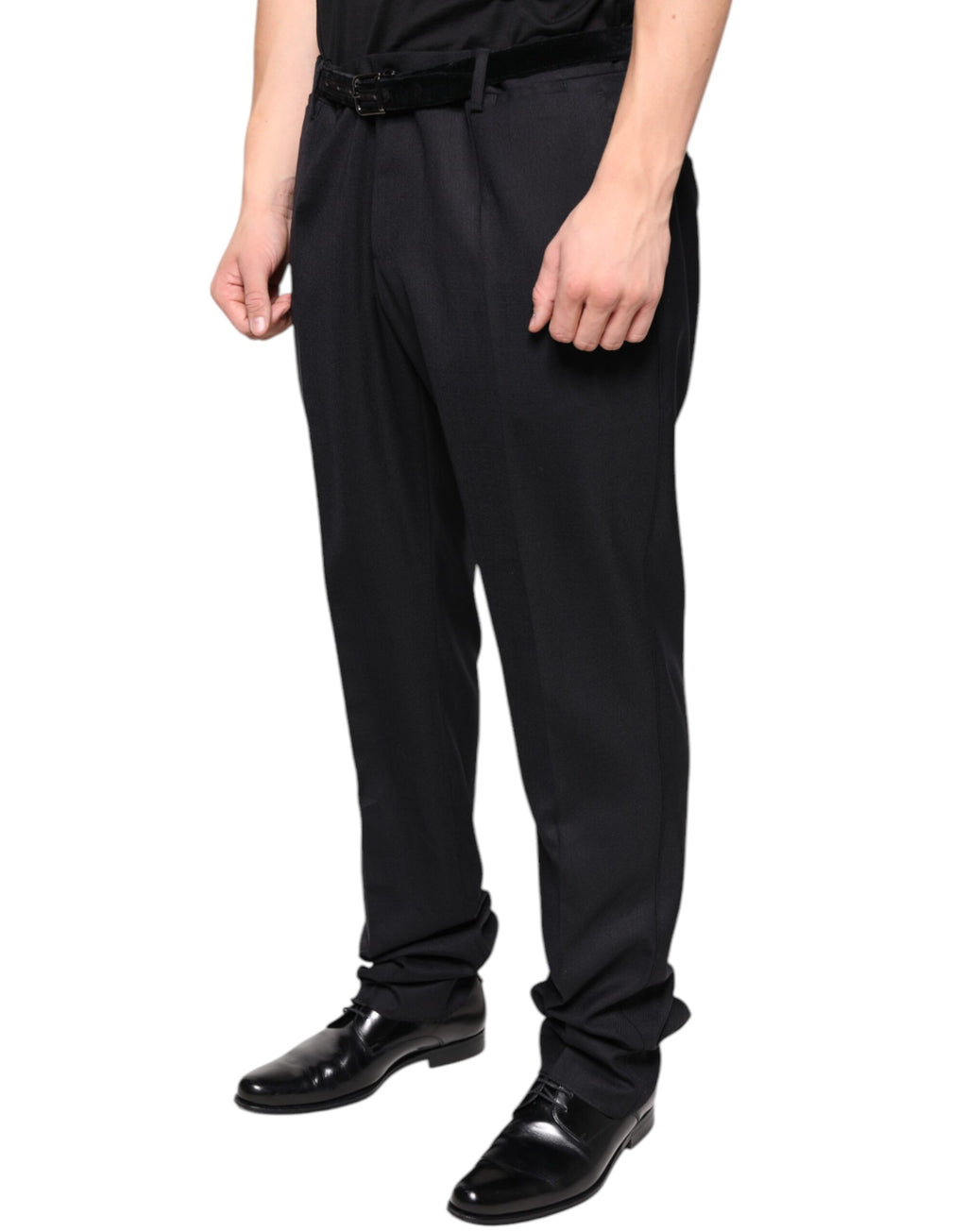 Pantalon formel noir en laine Dolce & Gabbana, coupe skinny, pour femme, élégance et style sophistiqué.