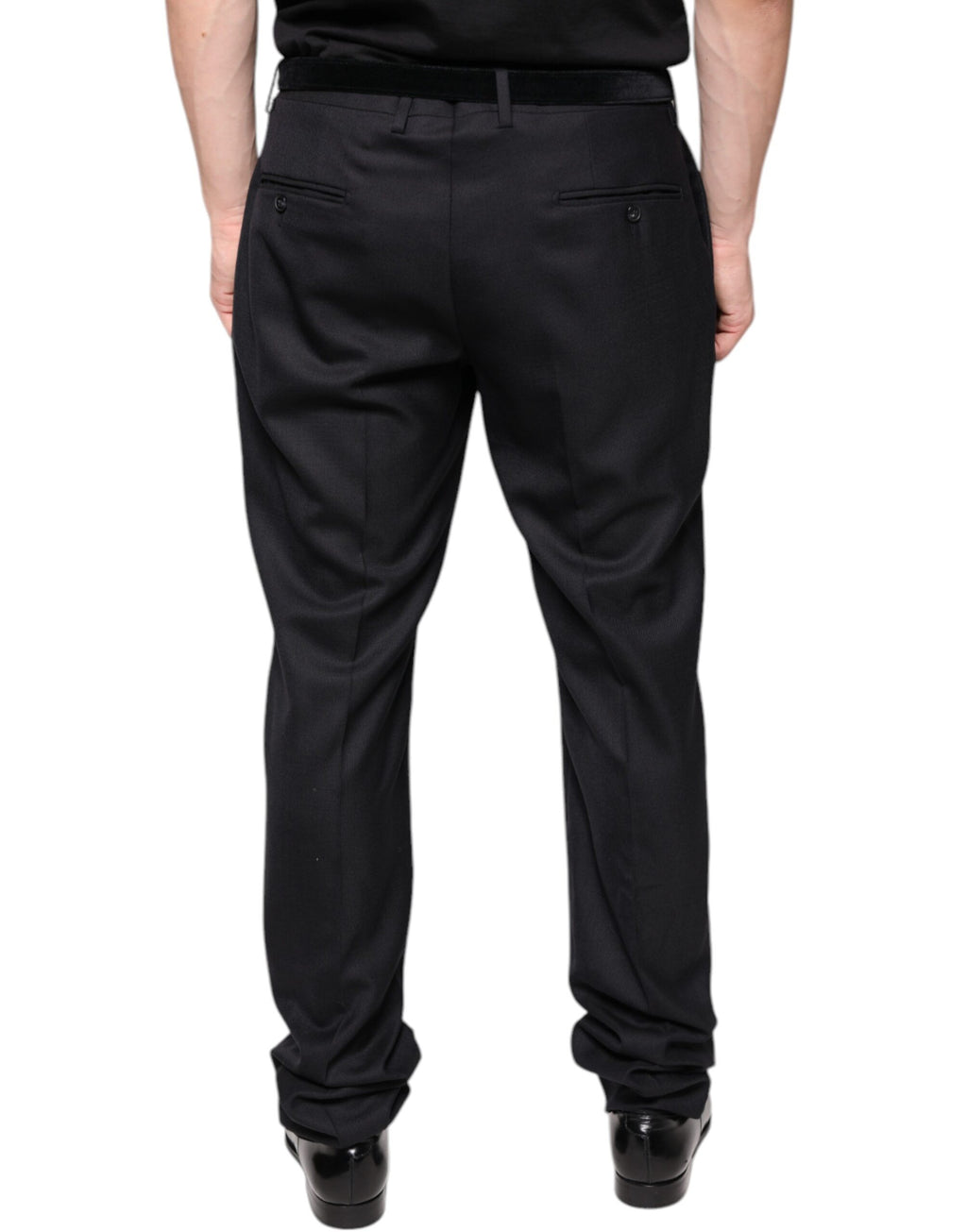 Pantalon noir en laine Dolce & Gabbana, pantalon skinny formel pour femme, tissu élégant et coupe ajustée.