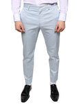 Pantalons en coton Dolce & Gabbana Light Blue, élégants et décontractés, avec coupe classique et détails modernes.
