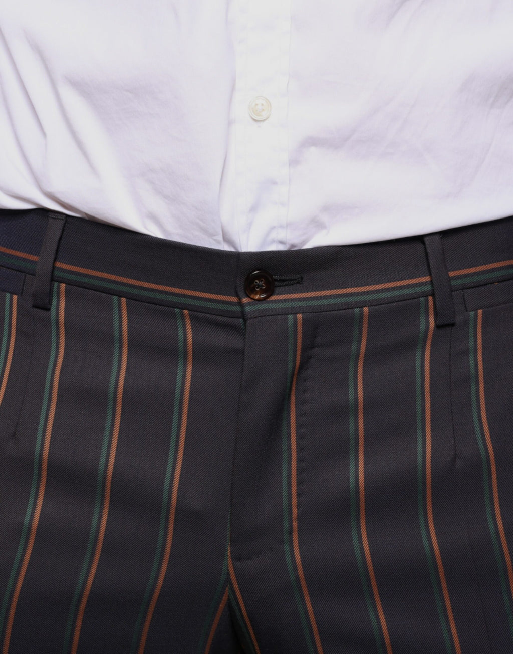 Pantalon homme Dolce & Gabbana à rayures marron, coupe skinny, pantalon de costume élégant pour hommes.