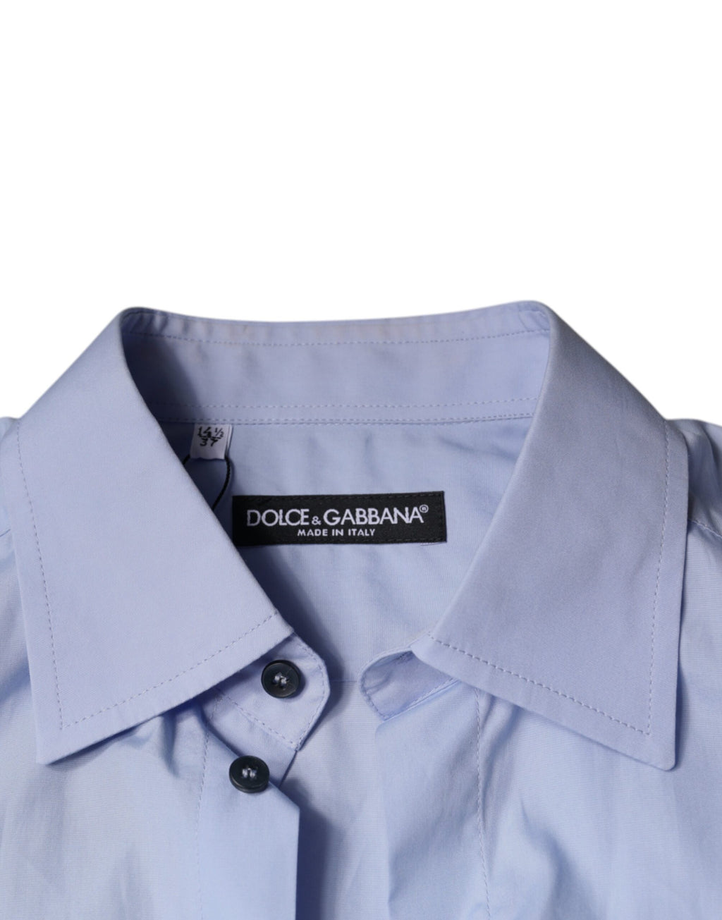 Chemise formelle en coton Dolce & Gabbana Light Blue pour homme, vue de face, élégante et classique.