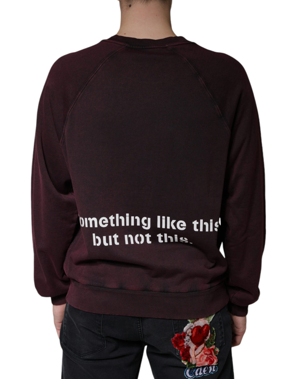 Sweat-shirt homme Dolce & Gabbana à logo marron, col rond, style décontracté, en coton avec détails de marque.