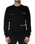 Sweat-shirt Dolce & Gabbana noir avec logo imprimé, col rond, style décontracté et confort, vue de face.