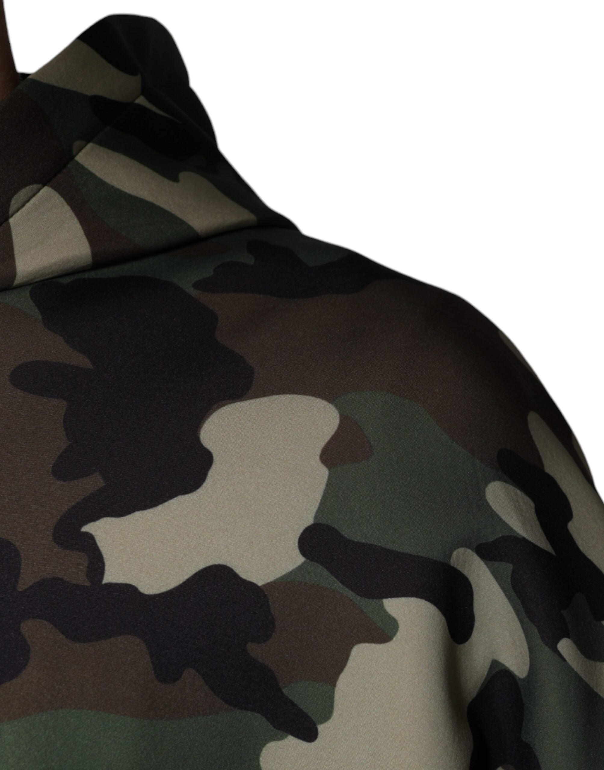 Sweat à capuche multicolore camouflage Dolce & Gabbana, sweat-shirt tendance en coton avec logo brodé.
