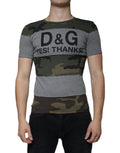 T-shirt coton à col rond Dolce & Gabbana multicolore camouflage, style décontracté et tendance.