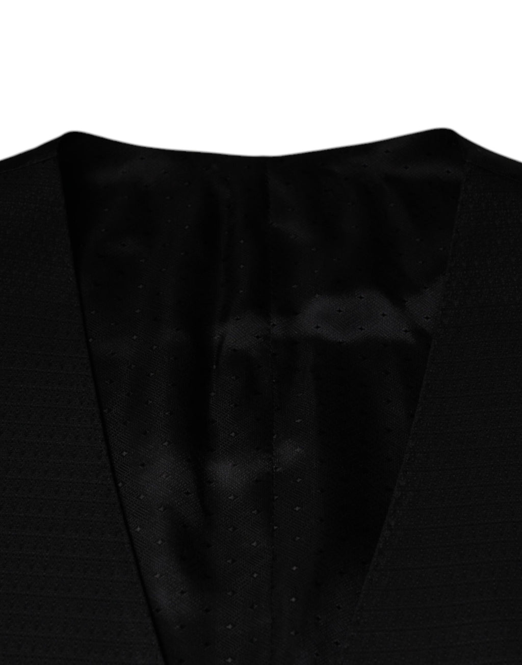 Gilet de robe en laine noire Dolce & Gabbana, vêtement formel élégant, détaillé avec une coupe sophistiquée.