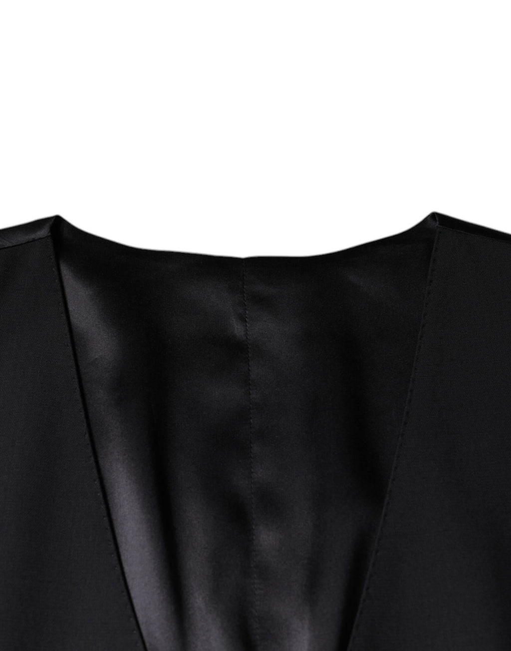 Robe-chemise noire en laine Dolce & Gabbana, veste cintrée élégante pour occasion formelle, détails sophistiqués.