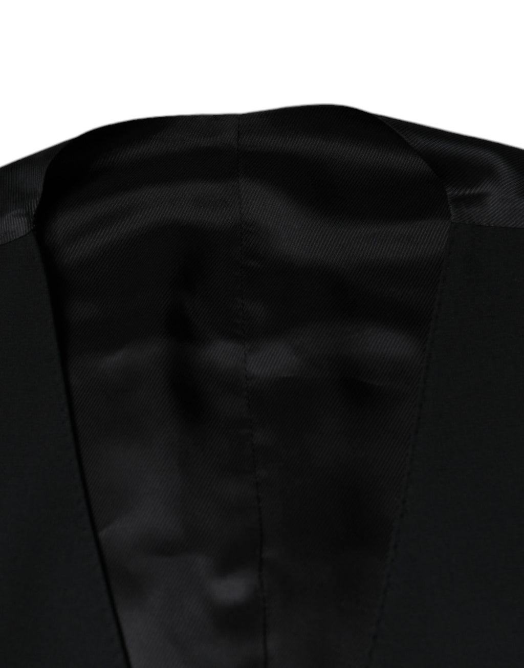 Gilet formel en laine noire Dolce & Gabbana pour homme, veste élégante et ajustée avec détails sophistiqués.