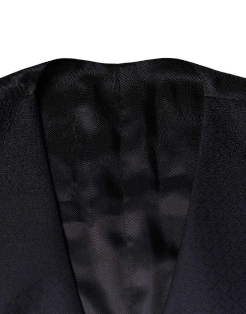 Gilet de robe en laine noire Dolce & Gabbana, vêtement formel élégant avec coupe ajustée et détails sophistiqués.
