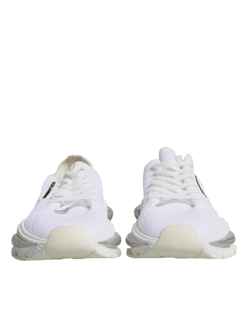 Chaussures sneakers basses blanches Dolce & Gabbana Airmaster pour homme, vue de face sur fond blanc