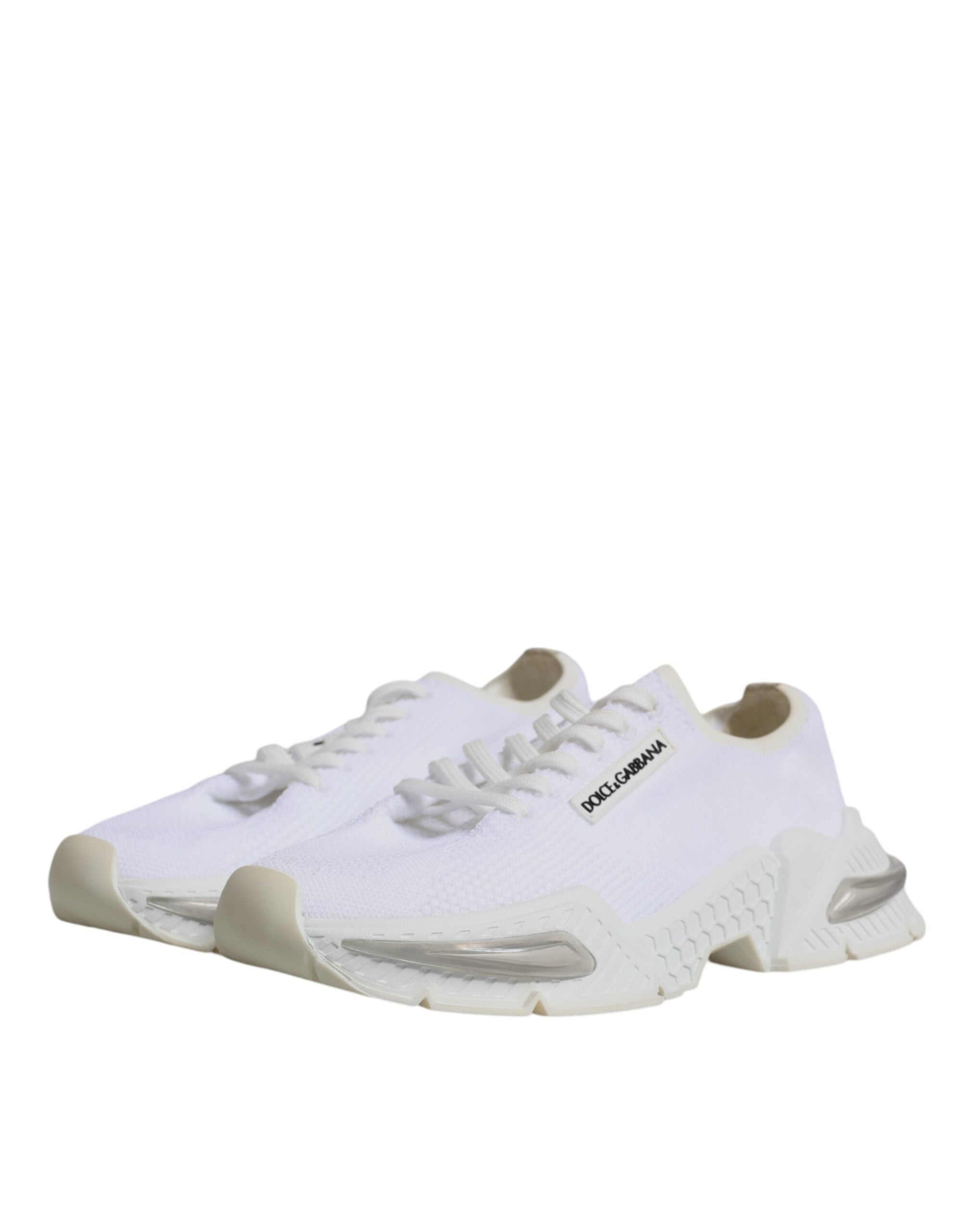 Chaussures sneakers basses blanches Dolce & Gabbana Airmaster pour homme, vue de face.
