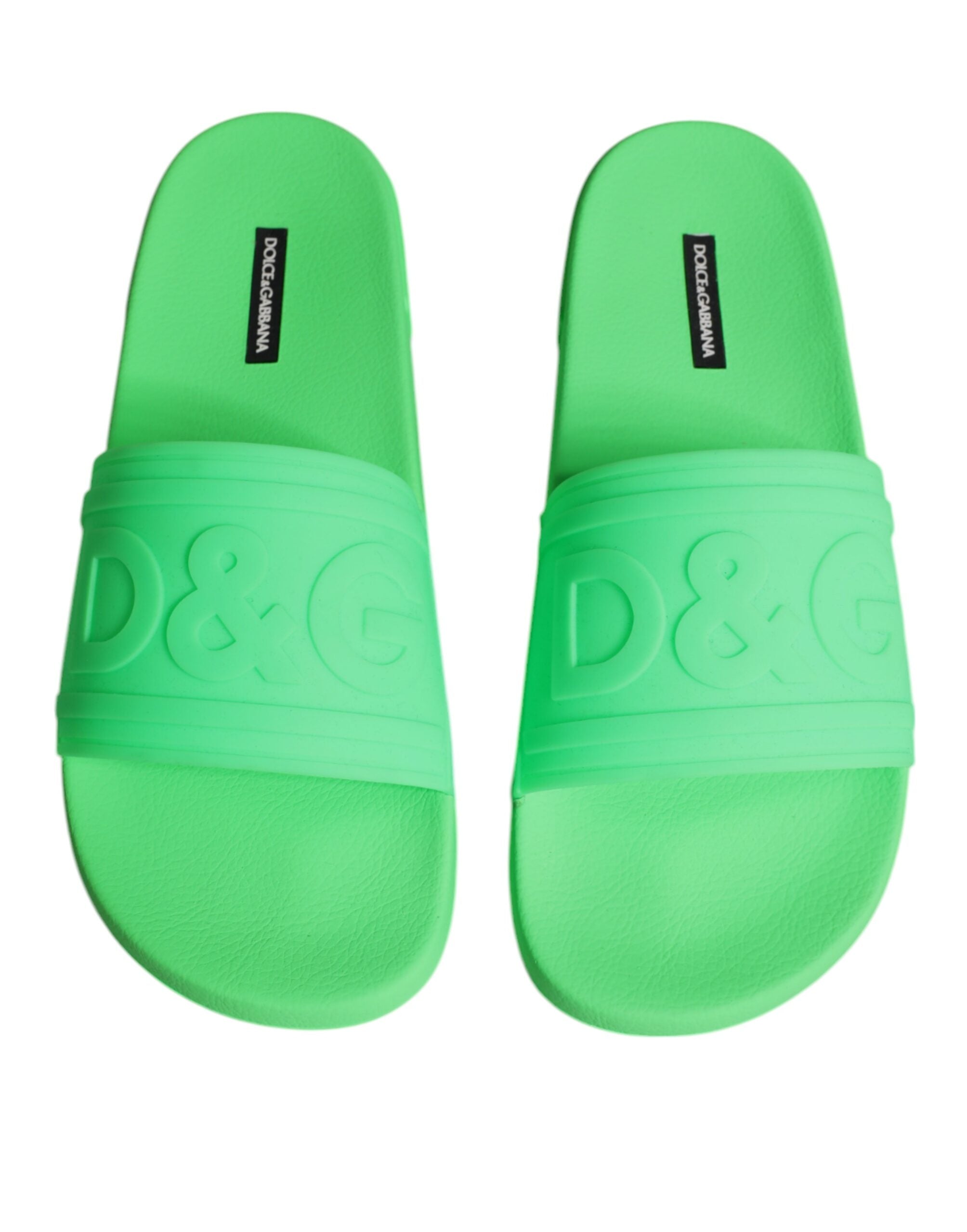 Sandales en cuir vert Dolce & Gabbana, chaussures de plage élégantes pour femmes, avec semelle confortable et style chic.