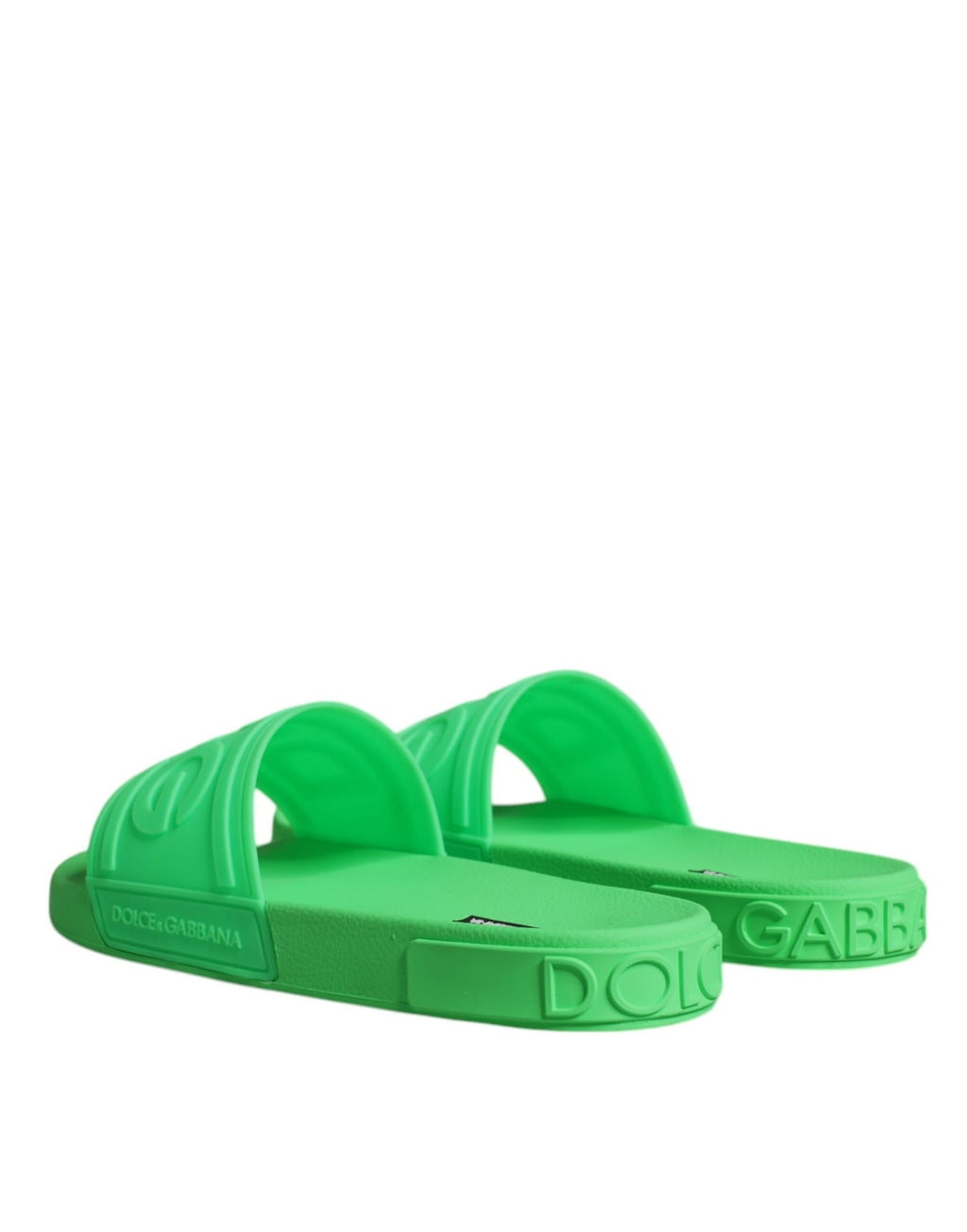 Sandales en cuir vert Dolce & Gabbana, chaussures d'été confortables pour la plage, avec bride élégante et design tendance.