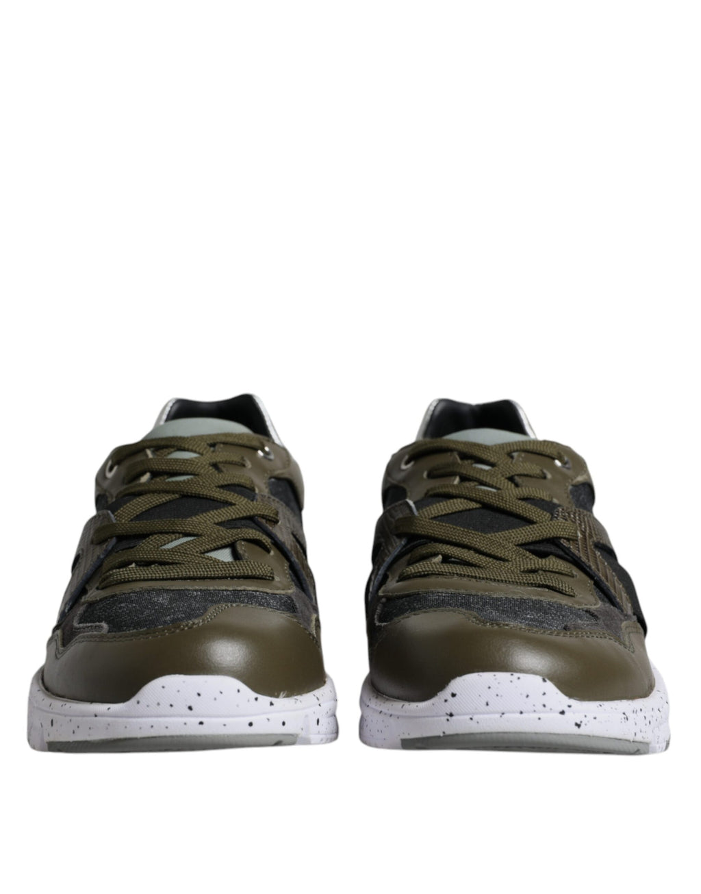 Chaussures basses Dolce & Gabbana en toile multicolore et cuir, sneakers décontractés pour hommes.