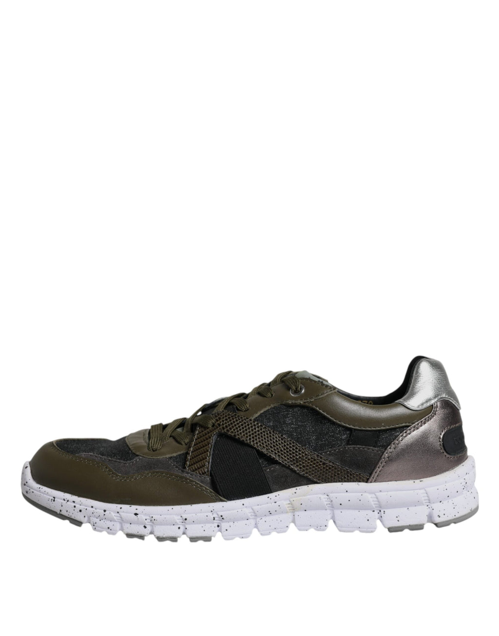Chaussures basses Dolce & Gabbana en toile multicolore et cuir, sneakers élégants pour homme ou femme.