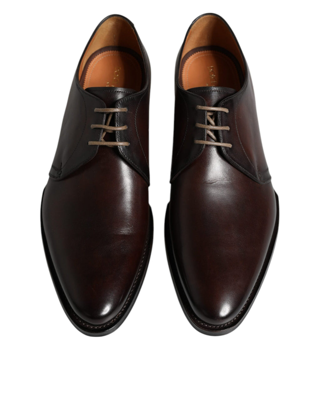Chaussures derby en cuir marron Dolce & Gabbana pour homme, avec lacets et finition élégante pour occasions formelles.