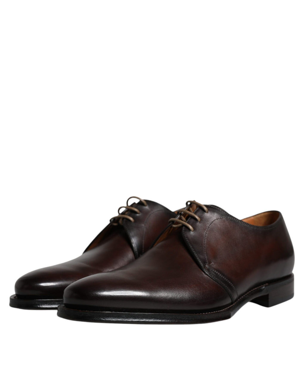 Chaussures Derby en cuir marron Dolce & Gabbana pour homme, avec laçage, chaussures formelles élégantes en cuir.