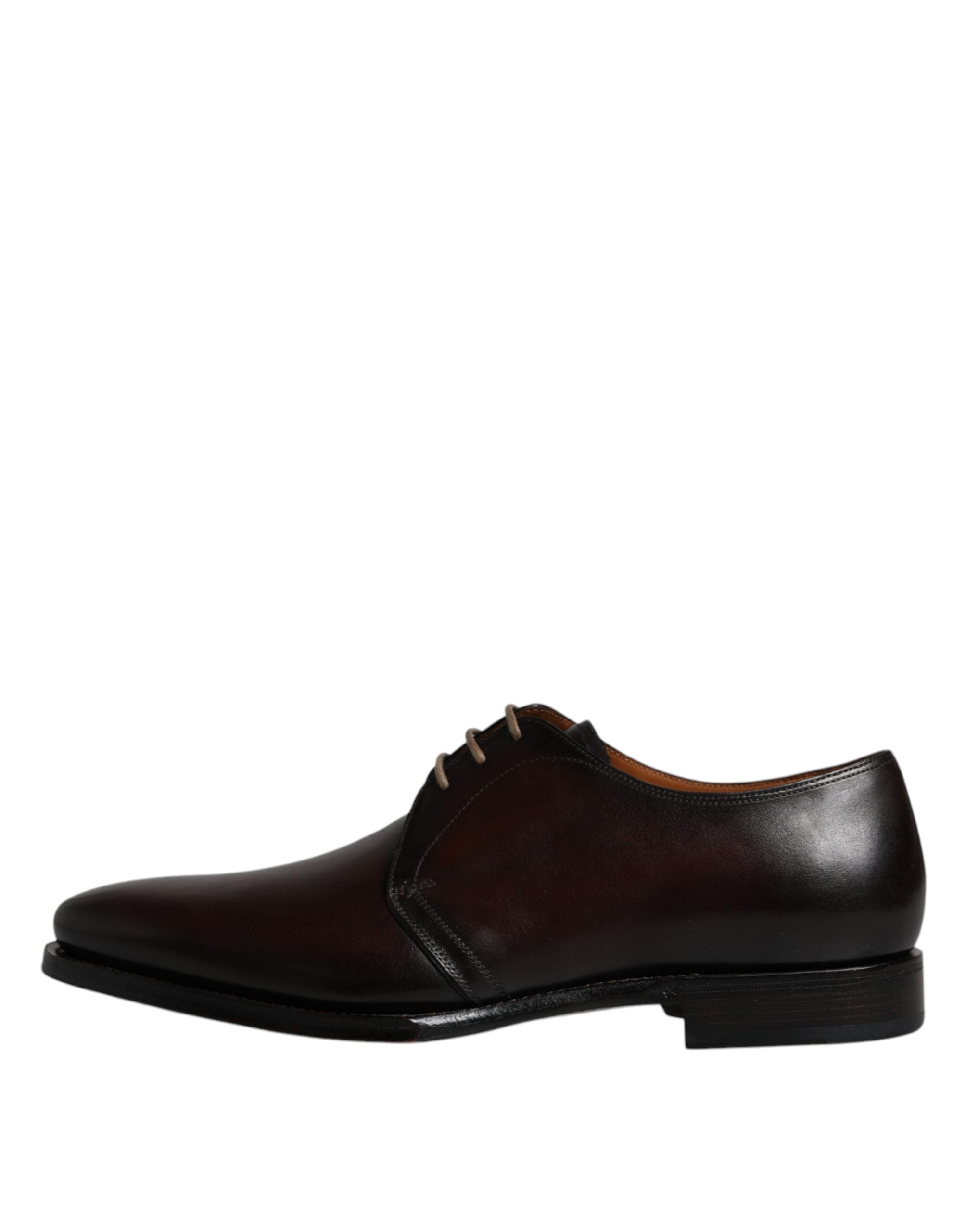 Chaussures Derby formelles en cuir marron pour homme de Dolce & Gabbana avec lacets, élégantes et sophistiquées.